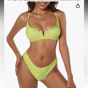 NWOT ZAFUL Floral Print Push-up V-Wire Bikini